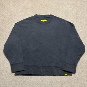Yellow Label Co Crewneck Sweatshirt Mens Small Gray Oversized Heavyweight Grunge